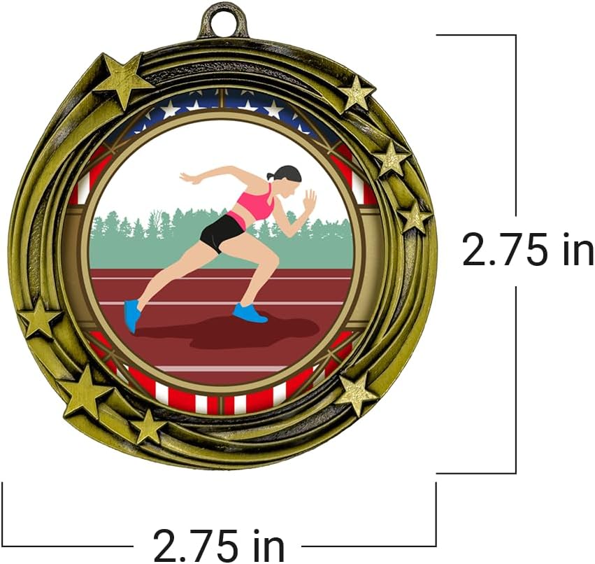 All Quality Stars Design Track and Field Medal (Female) | Competition Metal Medal - 1st, 2nd, 3rd Place