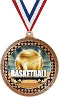 Crown Awards 2.75' Basketball Titan Series Medal Award, Bronze Vega Basketball Titan Series Team Trophy Award Includes Free Neck Ribbon Prime