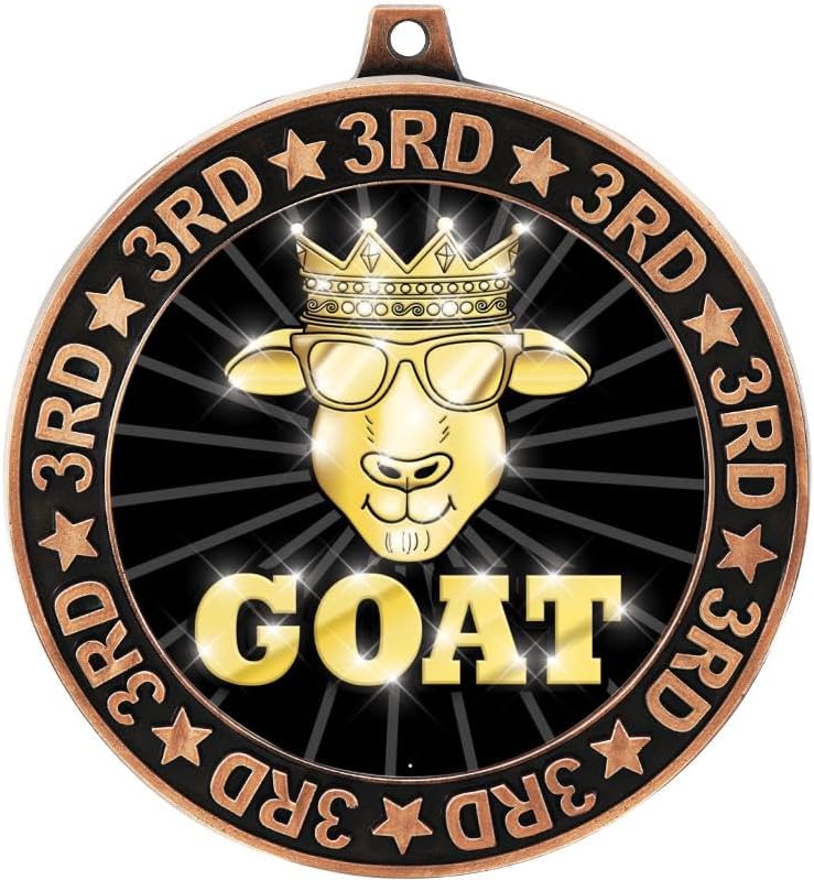 2.75' 3rd Place G.O.A.T. Shadow Medal Award, Bronze Trophy Medal