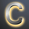 Backlit Illuminated LED House Numbers For Outside 16 Inch, Lighted Address Signs For House, Large Modern Illuminated Address Number, Brushed Silver, Warm White Light,C