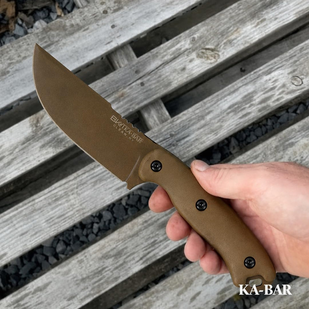 KA-BAR BK18 Becker Harpoon Fixed Blade Knife 4.562' Drop Point 1095 Cro-Van Flat Dark Earth Blade Ultramid Handle Flat Dark Earth