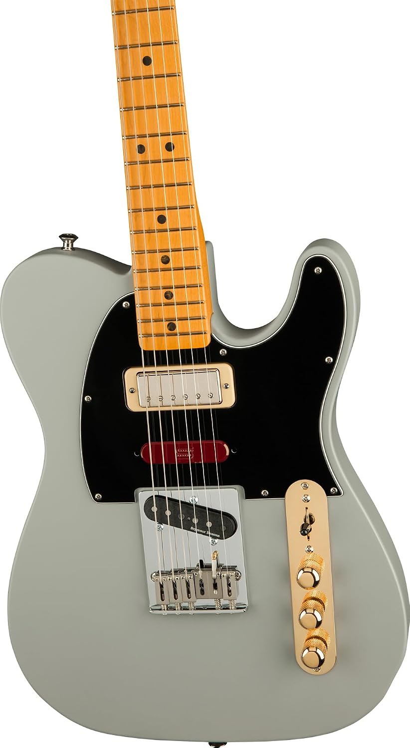 Fender Brent Mason Telecaster - Primer Gray Bundle with Deluxe Black Hard Case, Cable, Strap and Guitar Cleaning Kit