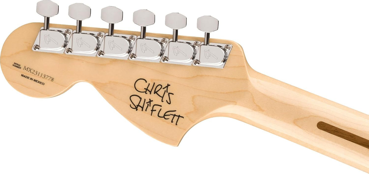 Fender Chris Shiflett Telecaster Deluxe - Shoreline Gold Bundle with Case, Cable, Strap, and Guitar Cleaning Kit
