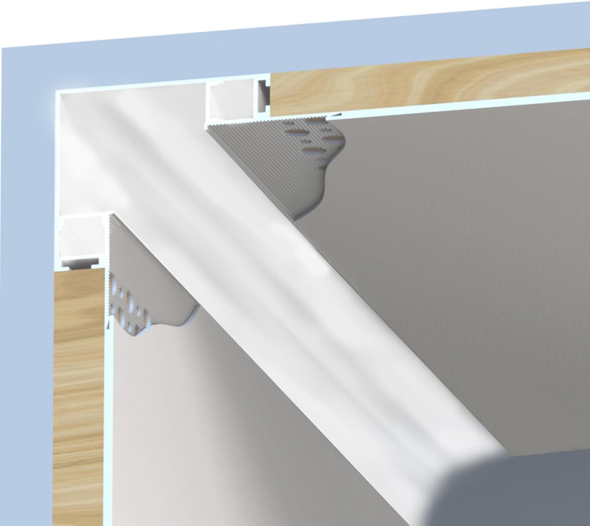 Besseto Plaster in LED Channel,4 x 2m Black Drywall LED Strip Light Channel,Trimless Recessed Baseboard LED Aluminum Profile for 1/2 inch Thick Drywall Plaster Gypsum
