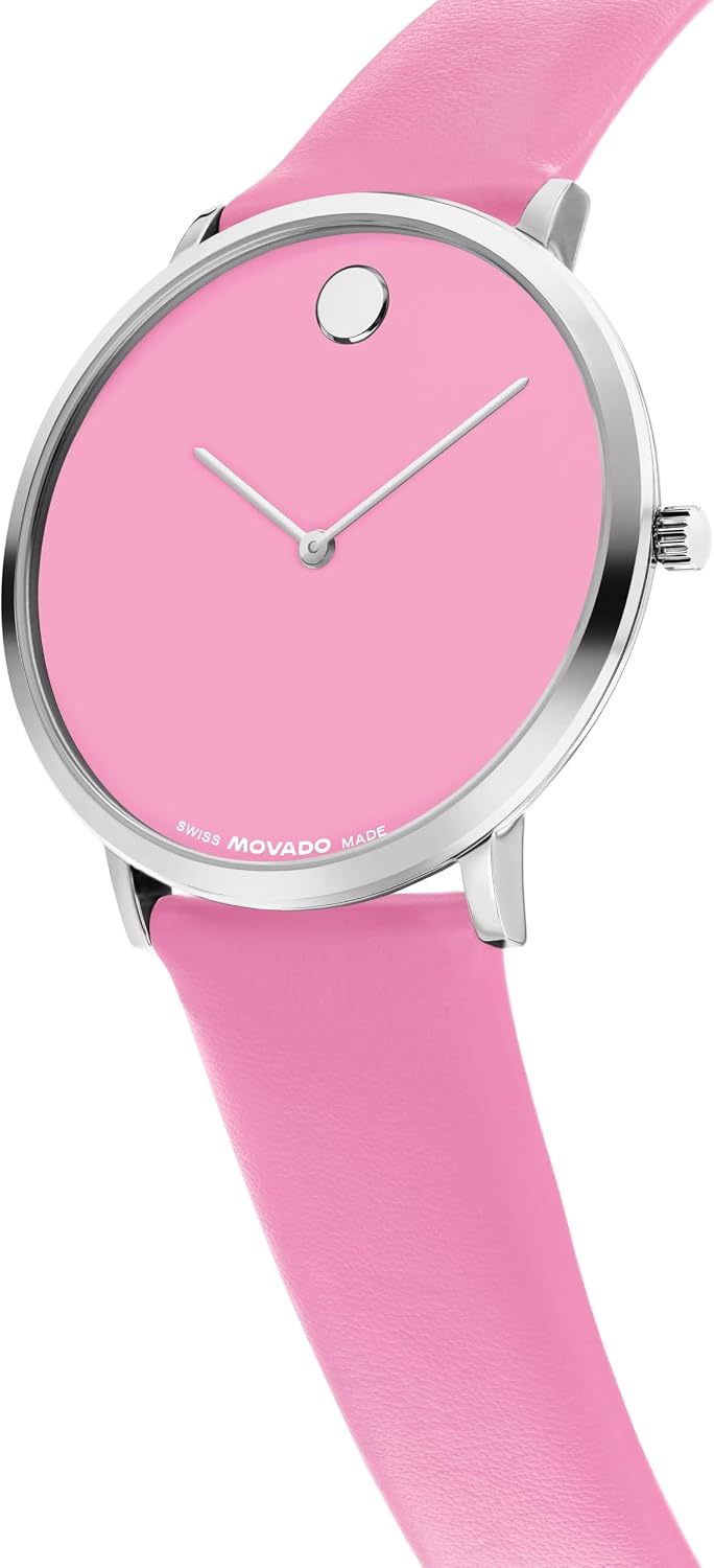 Movado Modern 47 Men's Quartz Watch – 40mm Round Case, Leather Strap – Gift for Him