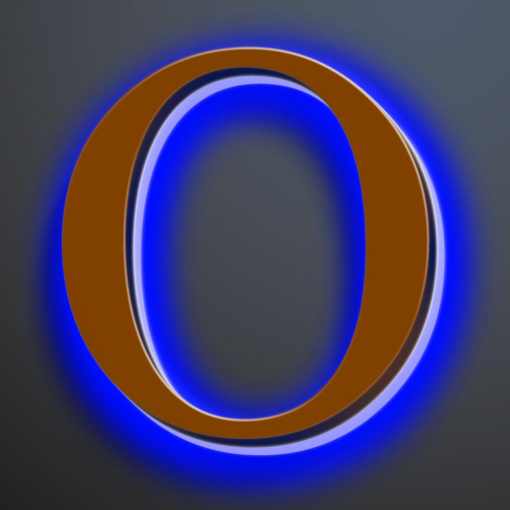 Backlit Illuminated LED House Numbers For Outside 20 Inch, Stainless Steel Illuminated LED Home Address Numbers, Large Modern Lighted Address Signs, Brown, Blue Light,O
