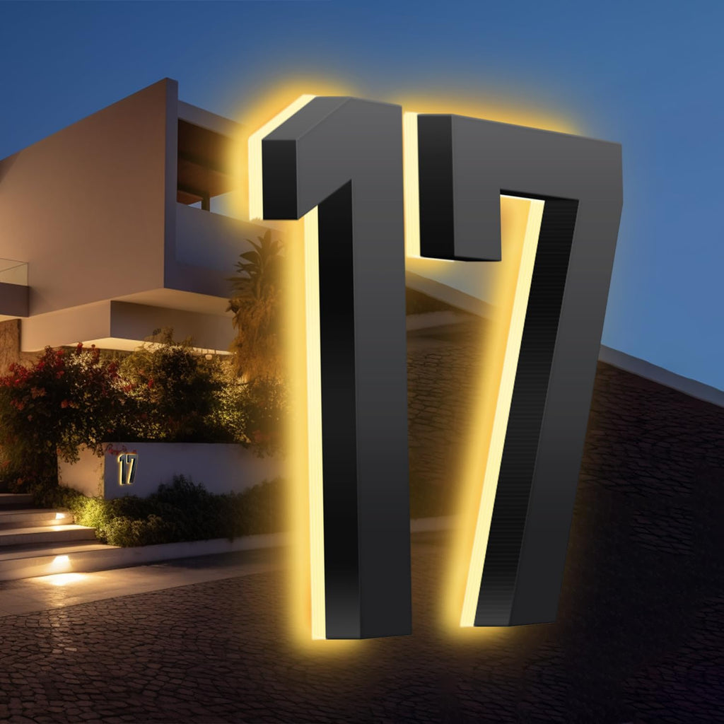 Illuminated House Numbers, Backlit LED Illuminated Home Address Number, Stainless Steels Lighted House Number, Modern Address Numbers For Outside Yard,18 Inch,I