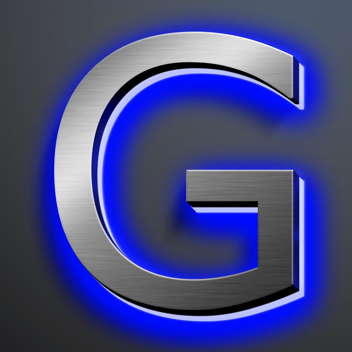 Illuminated Address Number 20 Inch, Backlit Illuminated LED House Number Enhanced Visibility, Modern Stainless Steel Lighted Address Signs, Brushed Silver, Blue Light,G