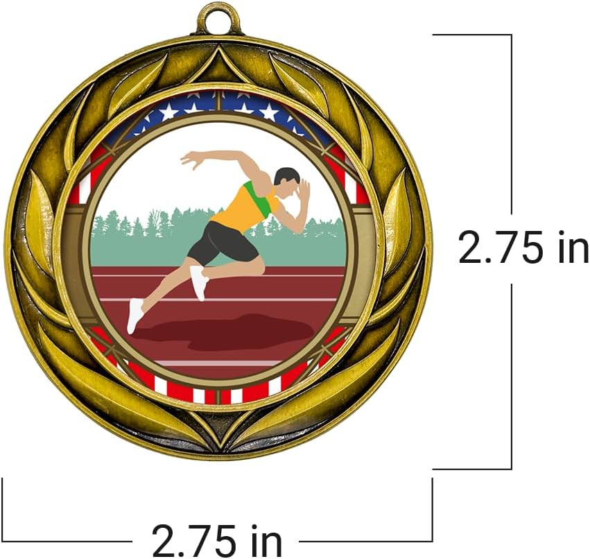 All Quality Wreath Design Track and Field Medal (Male) | Competition Metal Medal - 1st, 2nd, 3rd Place