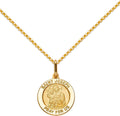 TGDJ 14k Yellow Gold Religious Saint Joseph Medal Pendant with 1.2mm Cable Chain Necklace