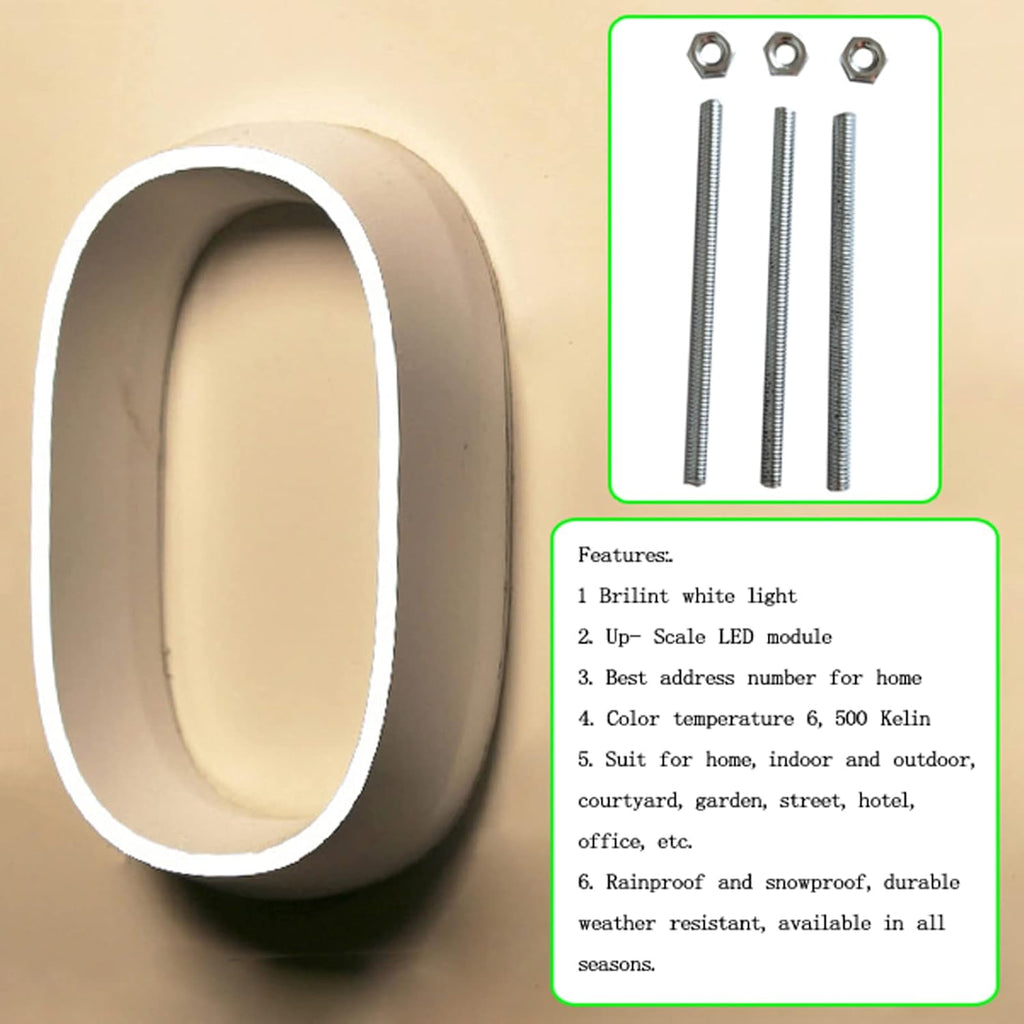 14' Modern Illuminated Address Numbers Signs For House, Stainless Steel Hand-Polished For House Address Signs, Waterproof Lighted House Numbers For Outside,7