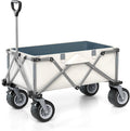 Bgarden Carts,Collapsible Wagon,Sports Outdoor Utility Wagon Folding Garden Wagon Sports Steel Frame Foldable Yard Car Off-Road Wheels with Brakes Folding Board Camping Cart