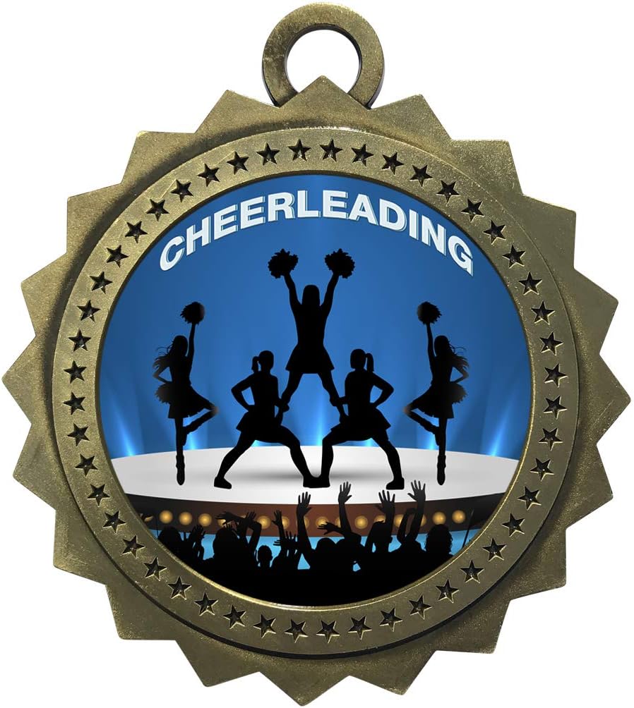 Express Medals 1 to 50 Packs Engraved Personalized Custom Cheerleading Medals Trophy Award with Neck Ribbon Medal Trophies