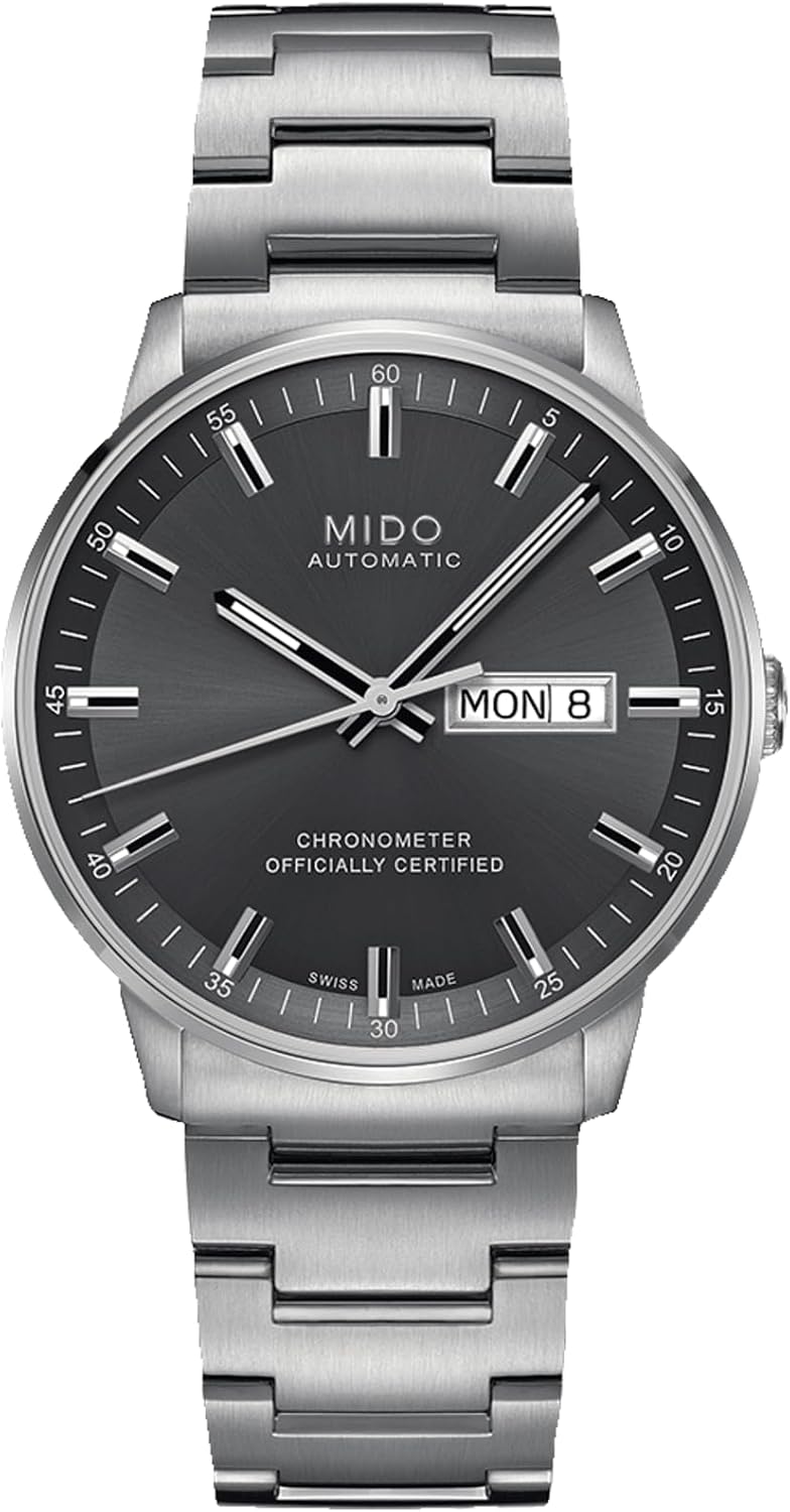 MIDO Commander Chronometer - COSC Certified Swiss Automatic Watch for Men - 40mm Stainless Steel Case