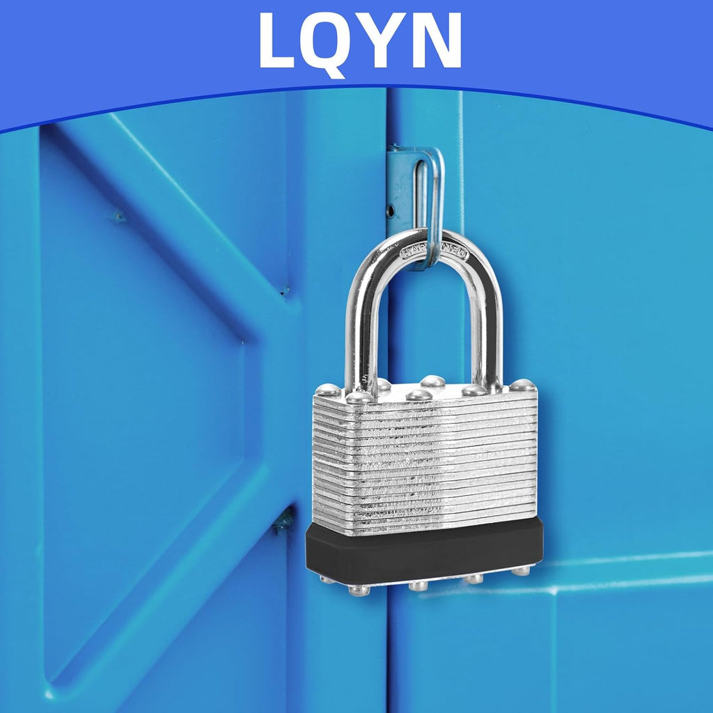 Padlocks with Same Key, LQYN 60 Pcs Laminated Keyed Padlock (1-9/16', 40mm), Keyed Alike Locks, Normal Shackle, for Storage Locker, Hasp Latch, Toolbox, Sheds