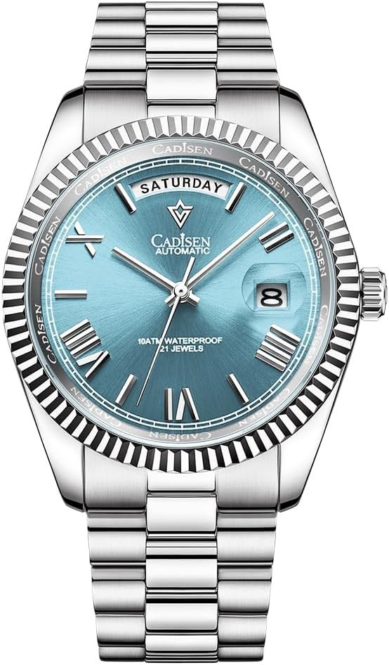 CADISEN Men's Automatic MIYOTA 8285 Mechanical Watch Casual Watches for Men Waterproof Sapphire