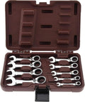 Paramount 9 Piece Stubby Reversible Ratcheting Combination Wrench Set: 12 Points, 1/4' to 3/4 inch