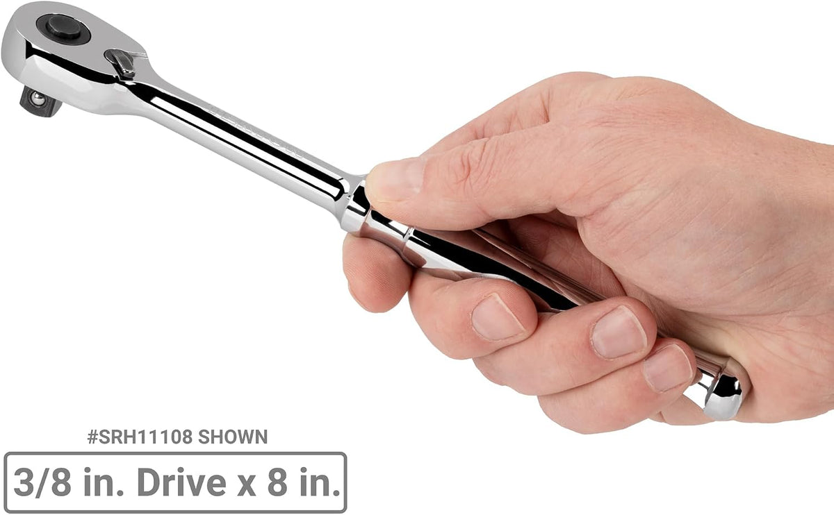 TEKTON 3/8 Inch Drive Quick-Release Ratchet Set, 4-Piece (4-1/2, 8, 12, 18 in.) | SRH91106
