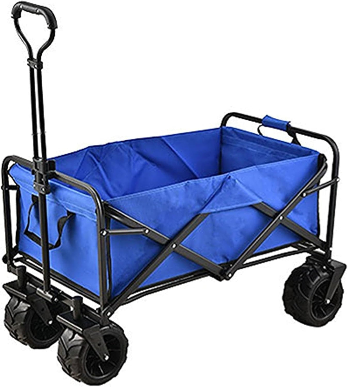 Bgarden Carts,Collapsible Wagon,Sports Outdoor Utility Wagon Folding Garden Wagon Sports Steel Frame Foldable Yard Car with Side Pockets Beach Wheel Camping Cart Bearing 100Kg