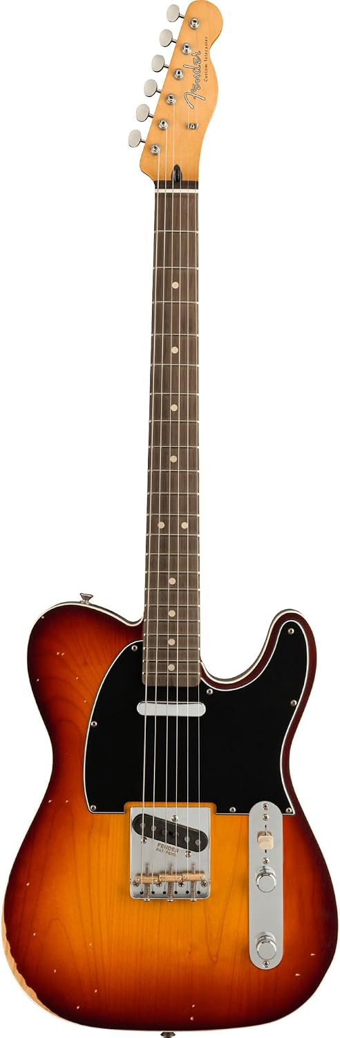 Fender Jason Isbell Custom Telecaster- 3-Color Chocolate Burst Bundle with Gig Bag, Strap, Cable, and Guitar Cleaning Kit
