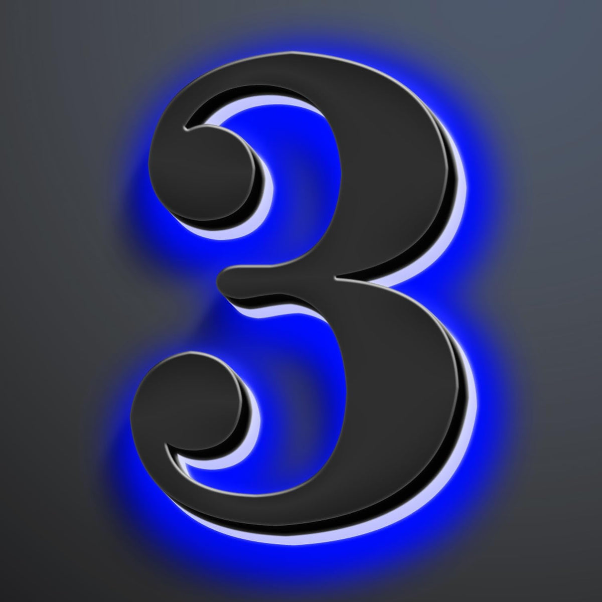 Illuminated LED Address Number 16 Inch, Backlit Illuminated LED House Number For Outside, Lighted Home Address Signs, Large Modern Metal House Number With Lights,3