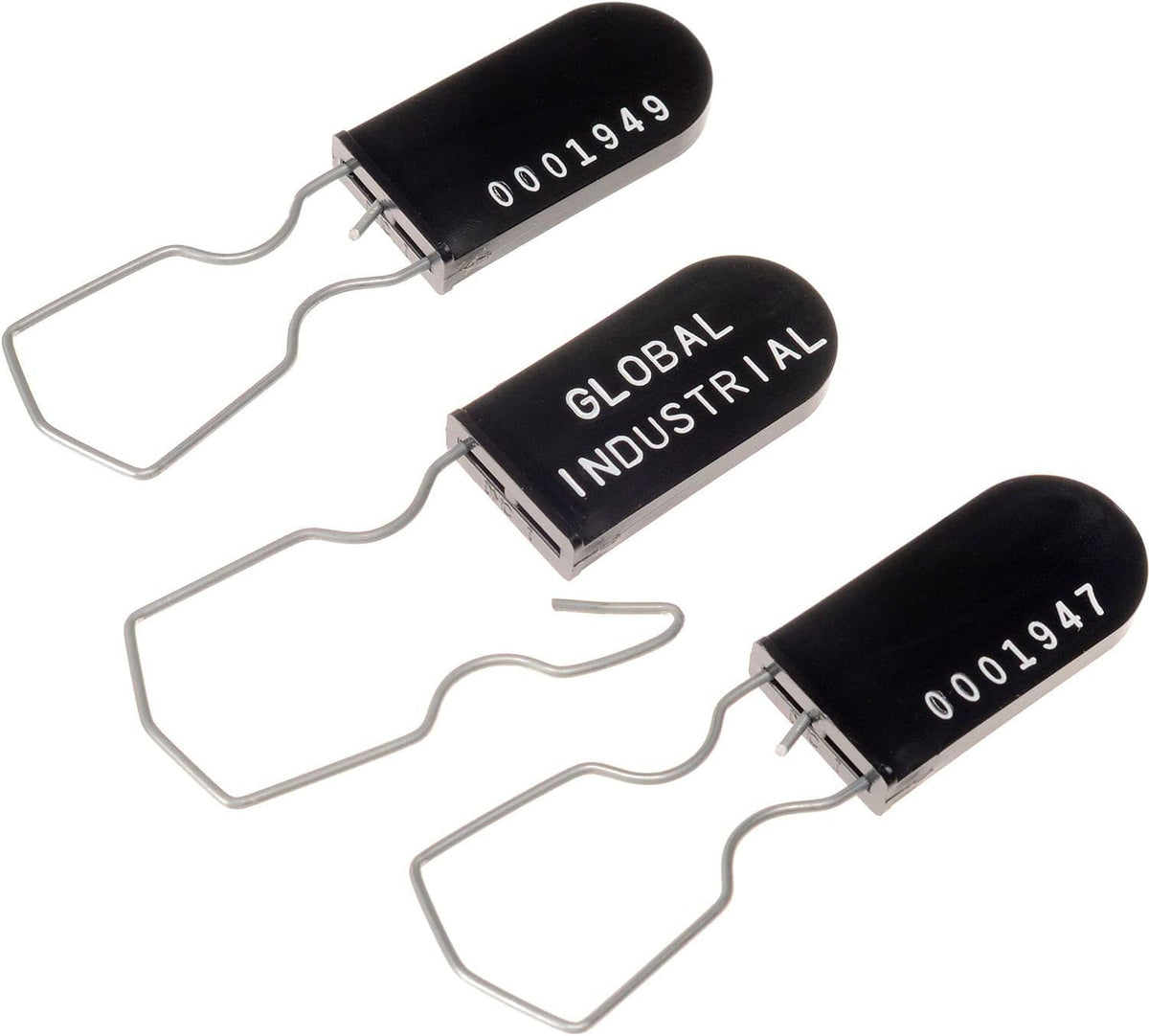 Global Industrial Padlock Seal with Wire Hasp, Black, 1000/Pack