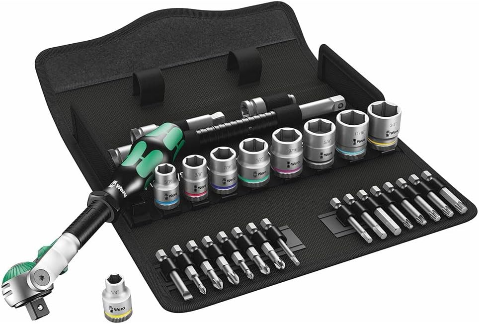WERA 05004049001 8100 SB 9 Zyklop Imperial Speed Ratchet Set, 3/8' Drive