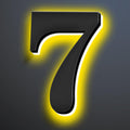 Backlit LED Illuminated House Numbers For Outside 16 Inch, Stainless Steel, Illuminated Home Address Numbers, Modern Lighted Address Signs For House, Black Finishes,7