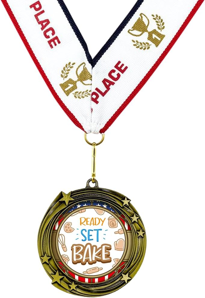 All Quality Stars Ready Set Bake Medal | Competition Metal Medal - 1st, 2nd, 3rd Place
