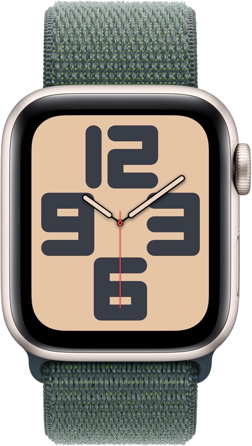 Apple Watch SE 2nd Gen (GPS, 40mm) - Starlight Case with Lake Green Sport Loop Band (Renewed)
