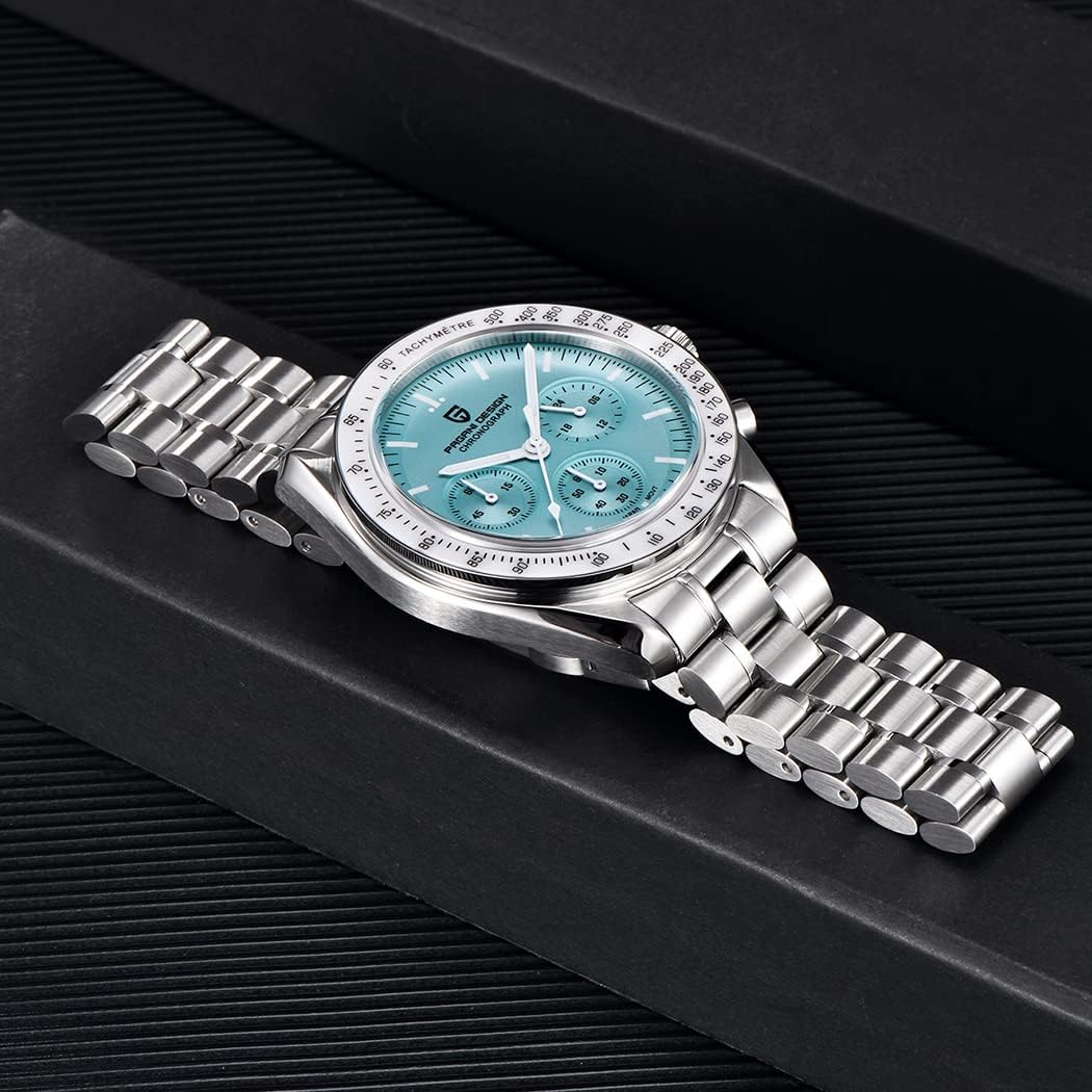 Pagani Design 1701 V3 Men's Chronograph Quartz Dial 40mm VK63 Movement Stainless Steel Mirror Sapphire Watch 100 Meter Water Resistant Sport Watch