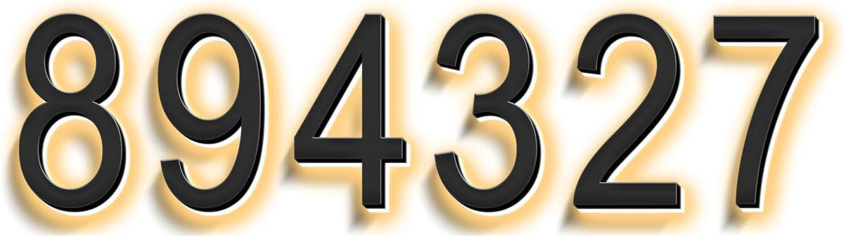 Backlit Illuminated LED House Numbers, Matte Black, Address Signs Lighted Plaque Glow At Night, Outdoor/Indoor, Modern, Low-Voltage, Weatherproof, Easy To Install,6 Inch,Six Character