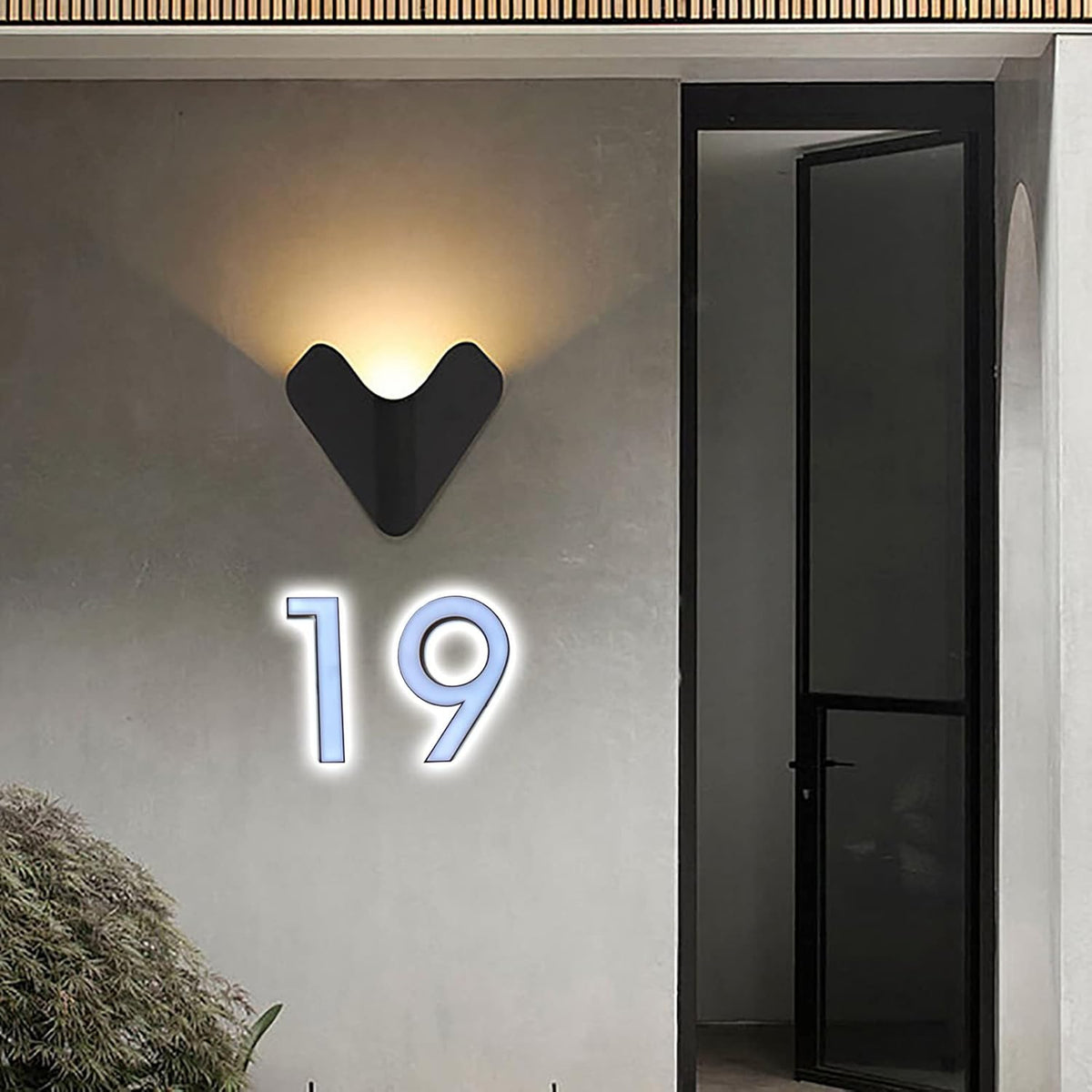 Backlit Illuminated LED House Numbers, Stainless Steel Hand-Polished For House Address Signs, Double Side Lighted Up House Numbers For Outside Modern,20 Inch/500mm,4