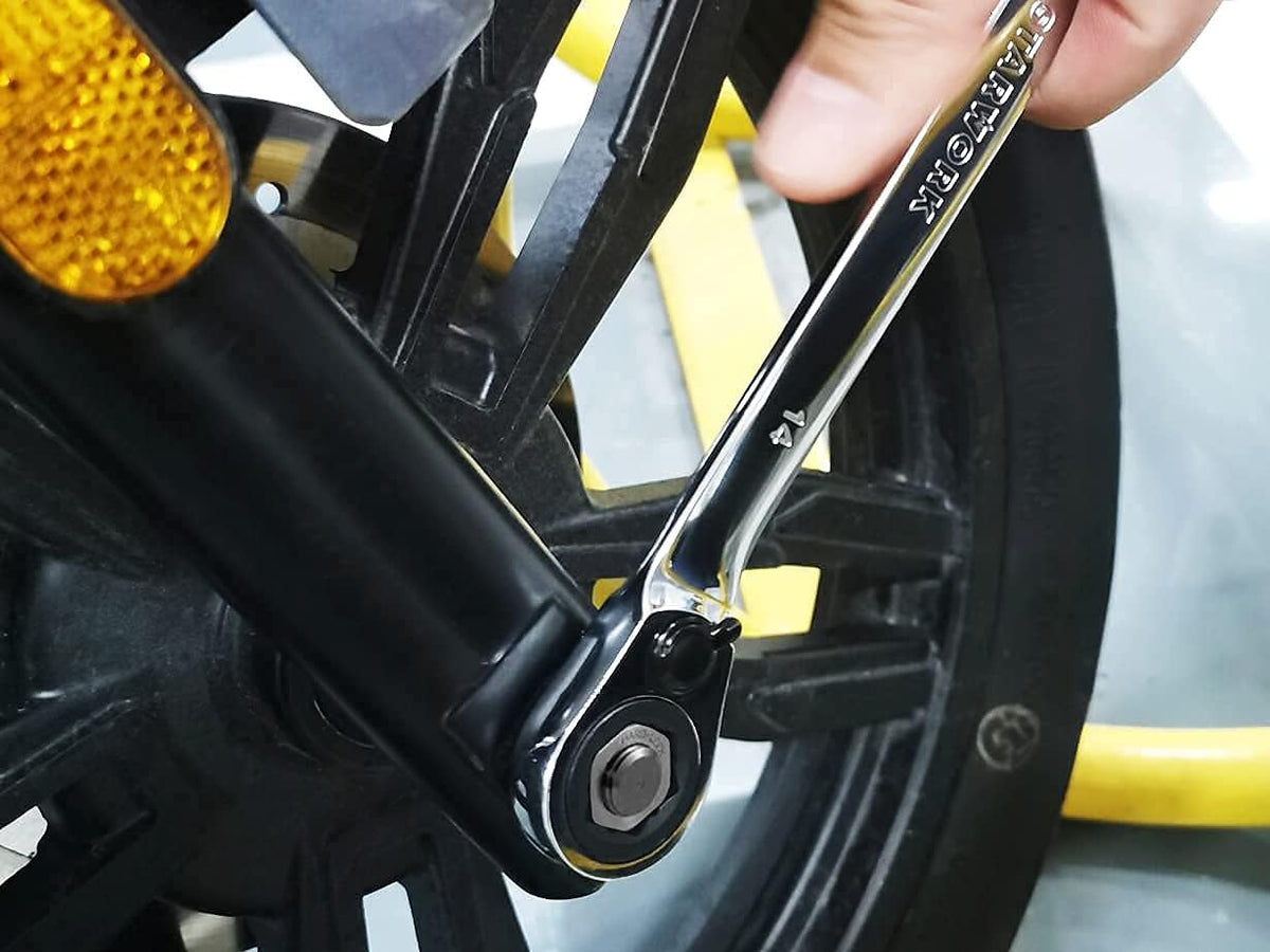 STARWORK TRUE MECHANIC™ 20 Pc. Reversible Ratcheting Wrench Set, Combination Ratchet Wrench Set, Non-Slip, Long Pattern, 6-Point 15° Offset, Professional, SAE/Metric (5/16-3/4' & 8-19 mm)