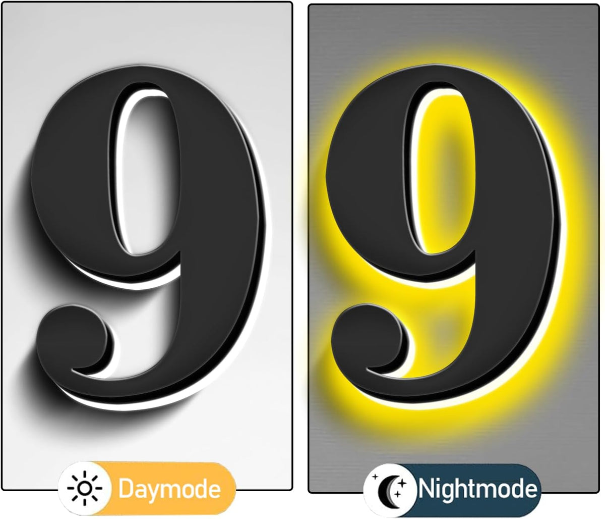 Backlit LED House Numbers 18 Inch, Waterproof Stainless Steel, Illuminated Home Address Numbers, Lighted House Numbers, Modern Metal Address Numbers With LED Lights,5