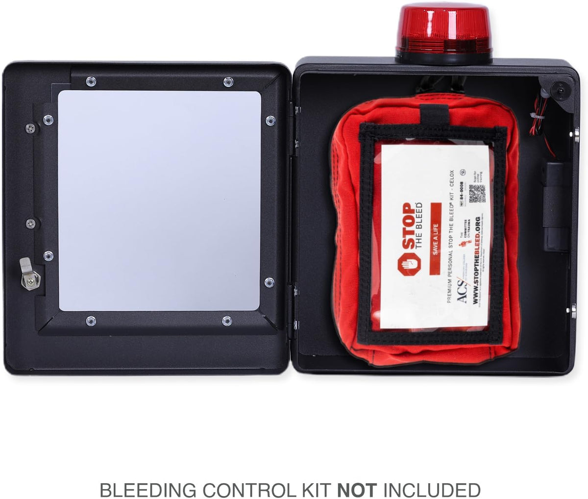 Bleeding Control Kit Emergency Wall Mount Cabinet | Fits Most Standard Bleeding Kits Including Stop the Bleed | Bleeding Kit not Included (Black)