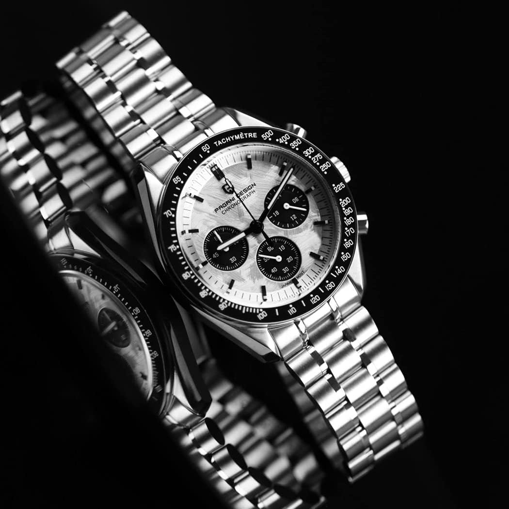 Pagani Design 1701 V3 Men's Chronograph Quartz Dial 40mm VK63 Movement Stainless Steel Mirror Sapphire Watch 100 Meter Water Resistant Sport Watch