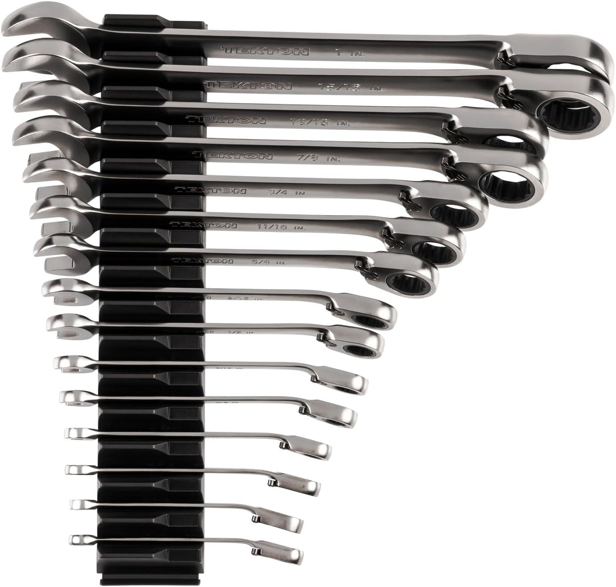 TEKTON Reversible 12-Point Ratcheting Combination Wrench Set with Modular Organizers, 15-Piece (1/4-1 in.) | WRC94301