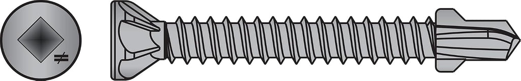 Simpson Strong-Tie CBSDQ158S Sheathing-to-CFS Screw (Collated) - #8 x 1-5/8 in., #2 Square Undersized Drive, Ribbed Flat Head, Quik Guard Coating (1500-Qty)