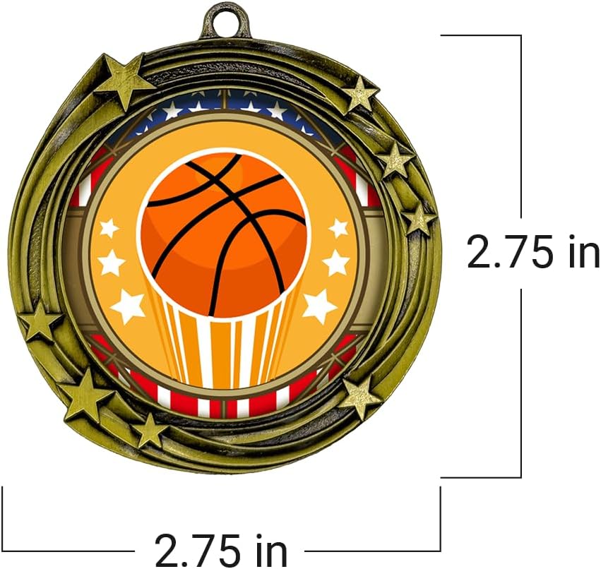 All Quality Stars Design Basketball Medal - 1st, 2nd, 3rd Place