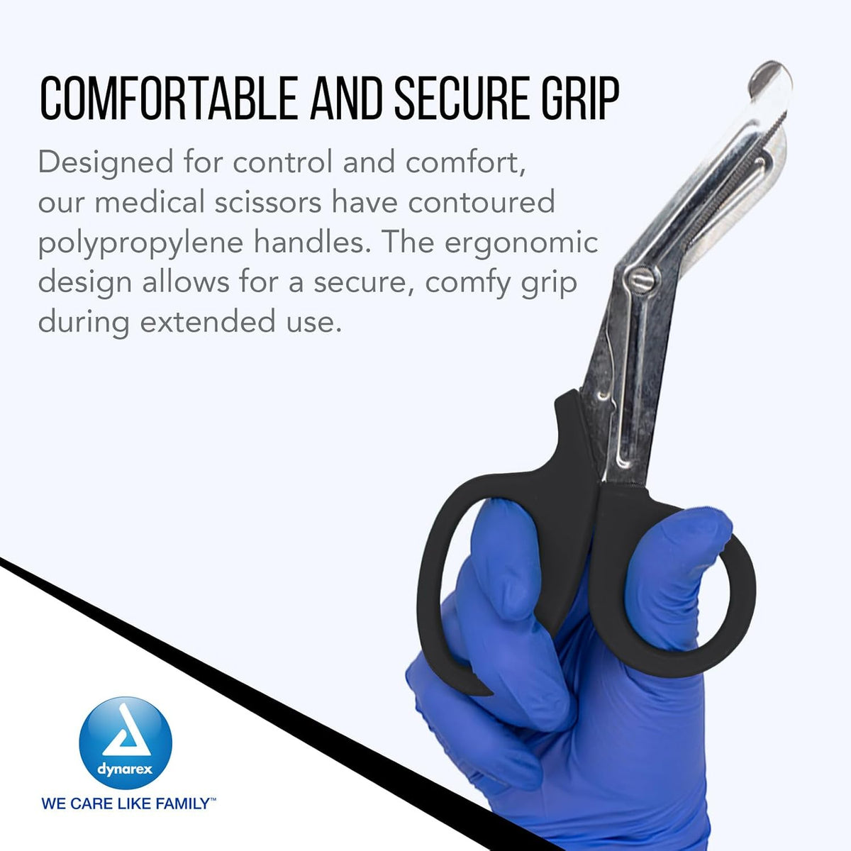 Dynarex Bandage Scissors - 7.5' Trauma Shears for Nurses, EMT - Serrated Stainless Steel Blades, Box of 50 Pieces (Black)