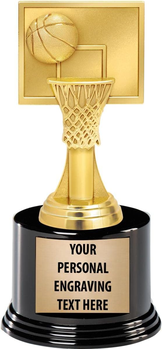 Crown Awards Basketball Slam Dunk Award with Custom Engraving, 7' Basketball Slam Dunk Trophy On Black Round Base