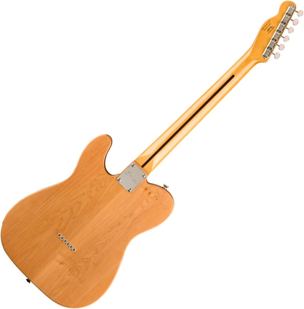Squier Classic Vibe '70s Telecaster Thinline®, Maple Fingerboard, Natural - 0374070521 Bundle w/ 12-Pack Guitar Pick and Liquid Audio Polishing Cloth