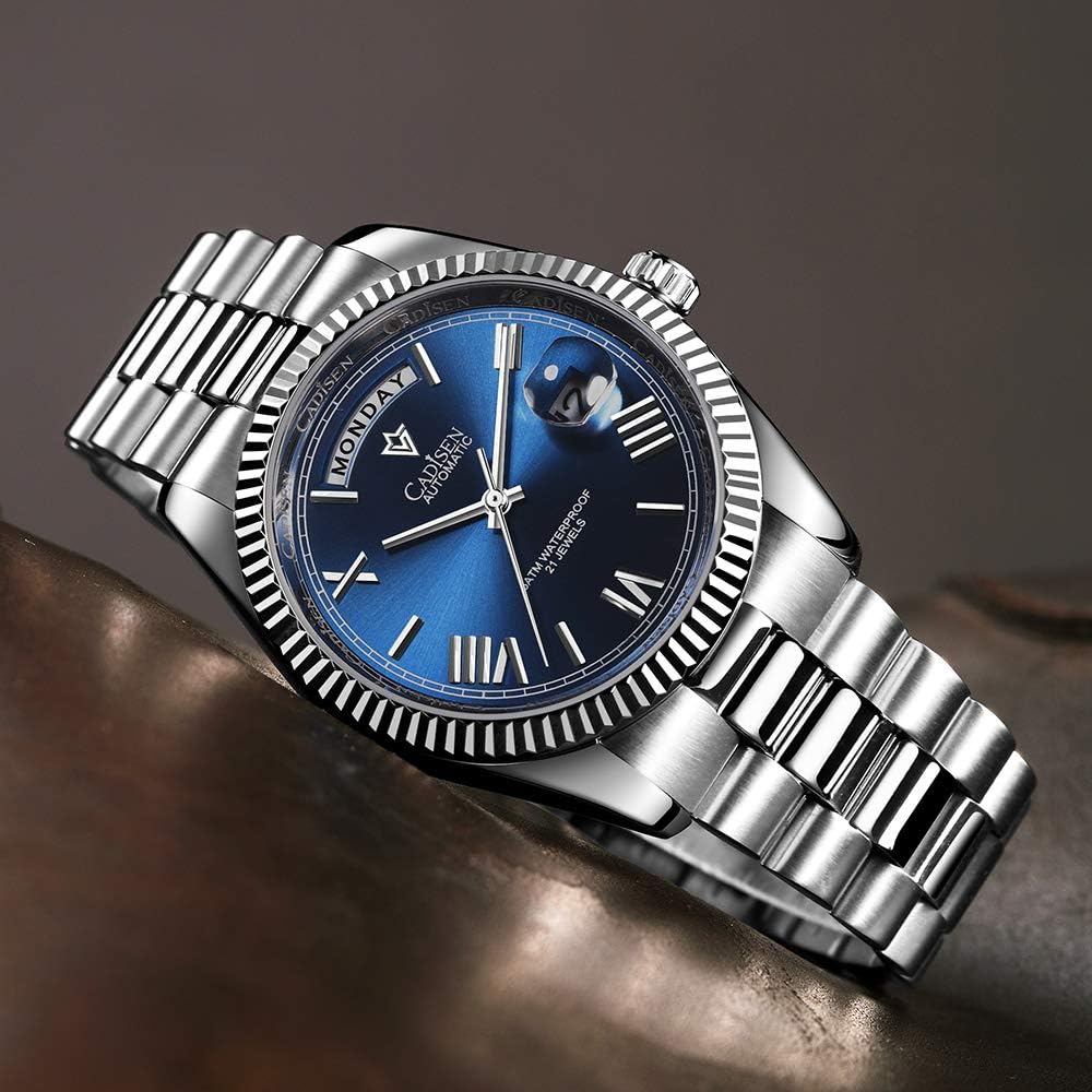 CADISEN Men's Automatic MIYOTA 8285 Mechanical Watch Casual Watches for Men Waterproof Sapphire