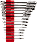 TEKTON Flex Head 12-Point Ratcheting Combination Wrench Set with Modular Organizers, 14-Piece (6-19 mm) | WRC95302