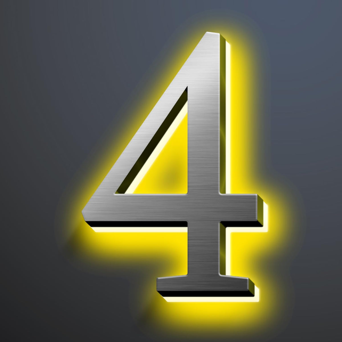 Illuminated LED House Numbers 20', Modern Upscale Look, Backlit LED Illuminated Home Address Number, Stainless Steel Hand-Polished For Lighted House Address Signs,4