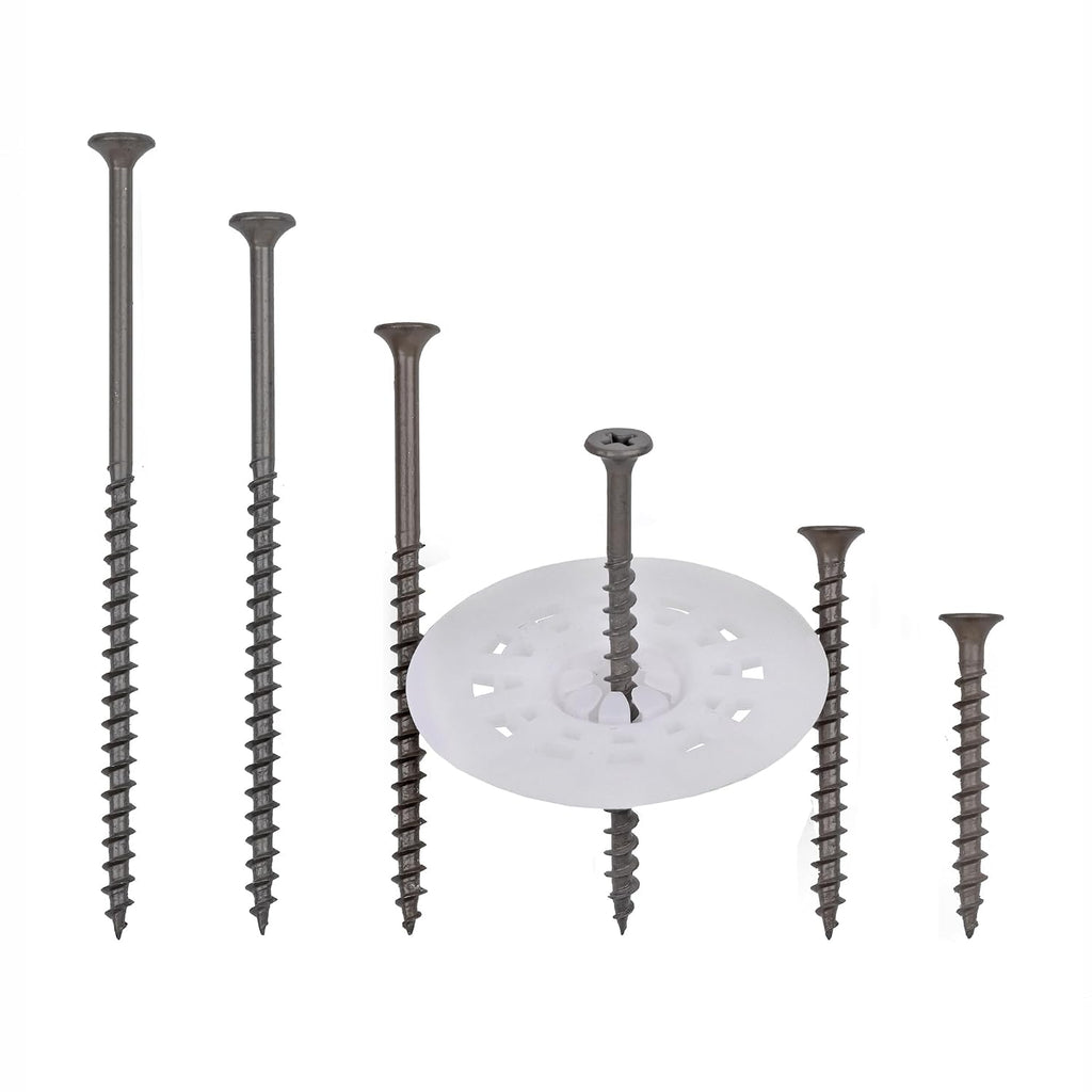 First Global Supply Mechanical Fasteners – Wood Screws with Grey Ruspert Coating – EIFS Screws for Secure Installation – Furniture Screws for Various Applications