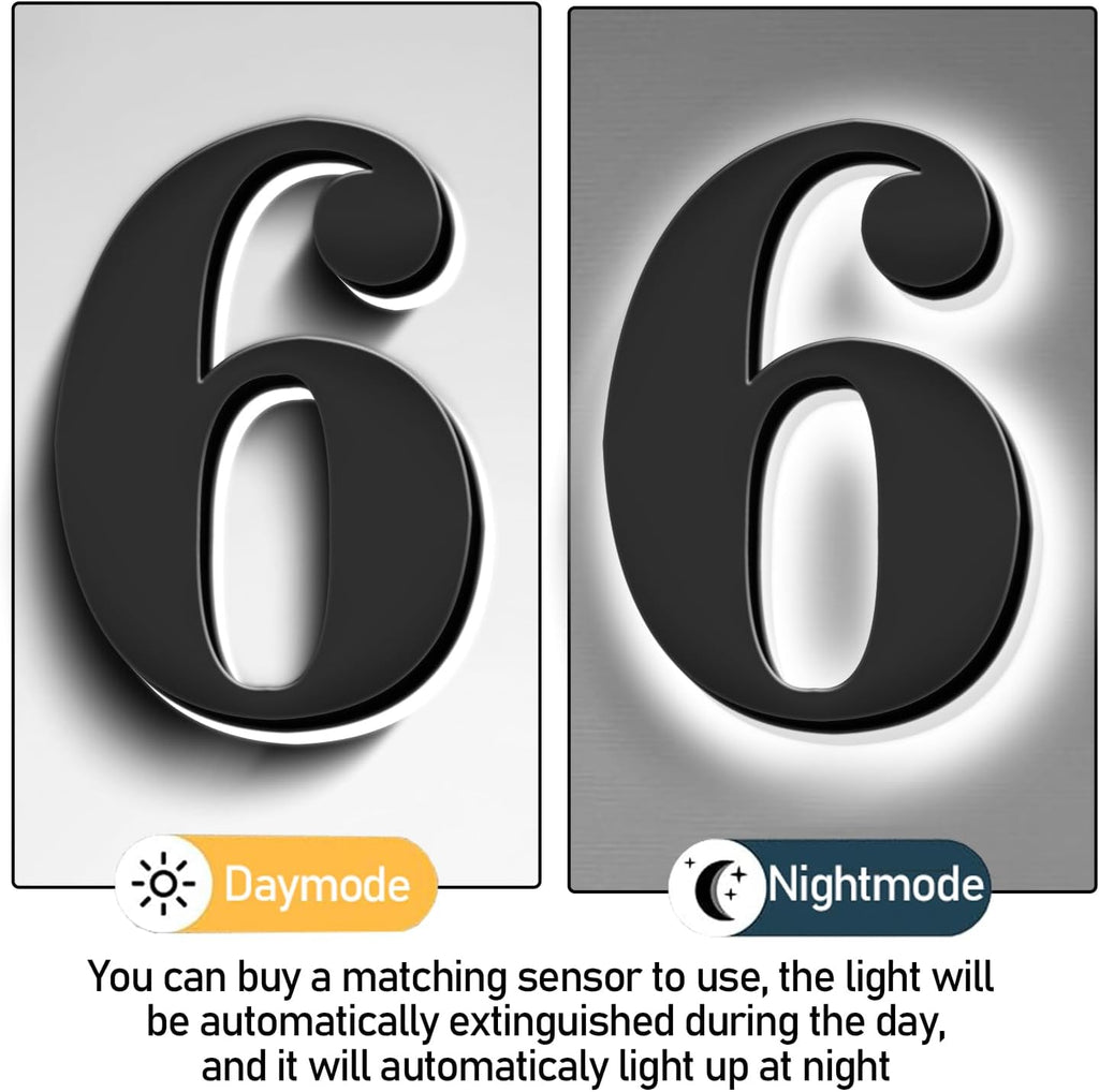 Backlit LED Illuminated Address Number 18 Inch, Lighted House Numbers, Lighted Home Address Numbers, Modern Metal House Numbers With Lights.