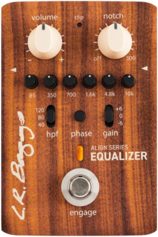 LR Baggs Align Series Equalizer Acoustic Guitar EQ Pedal Bundle w/ 12x Fender Picks and Liquid Audio Polishing Cloth