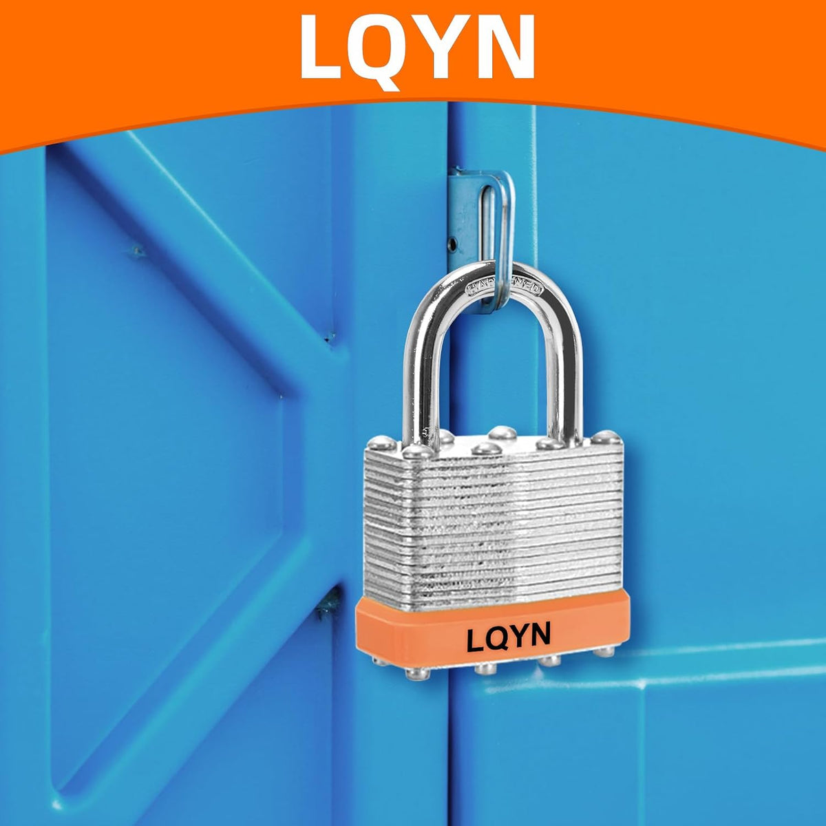 Padlocks with Same Key, LQYN 100 Pcs Laminated Keyed Padlock (1-9/16', 40mm), Keyed Alike Locks, Normal Shackle, for Storage Locker, Hasp Latch, Toolbox, Sheds